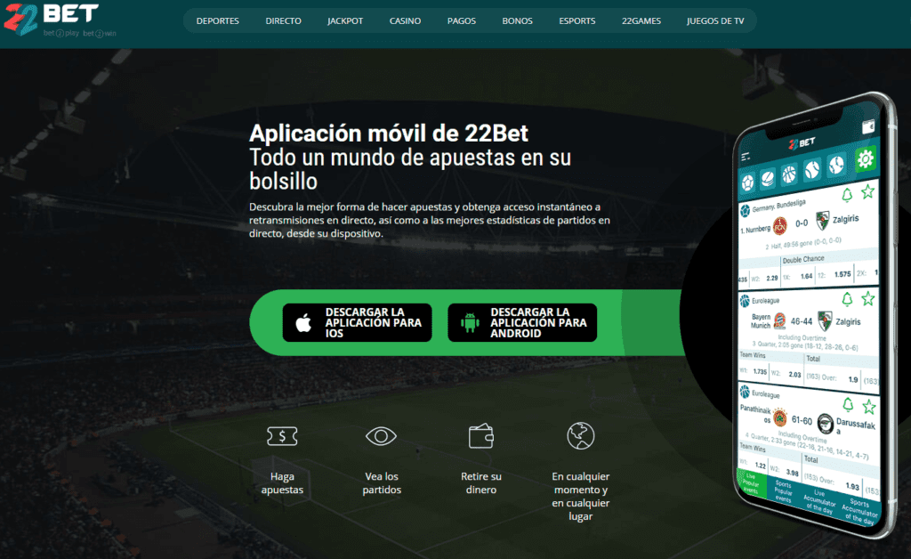 Descarga la aplicacion movil de 22bet